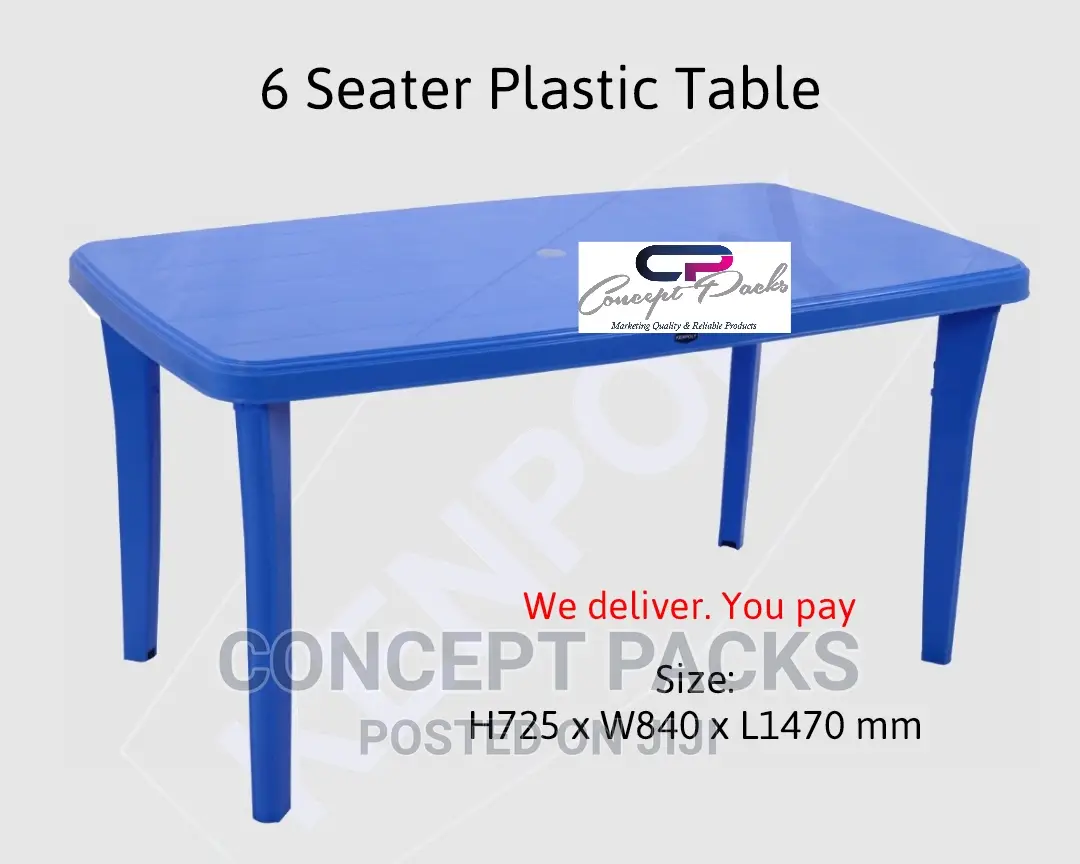 Rectangle Garden 6 Seater Table. With Umbrella Hole.