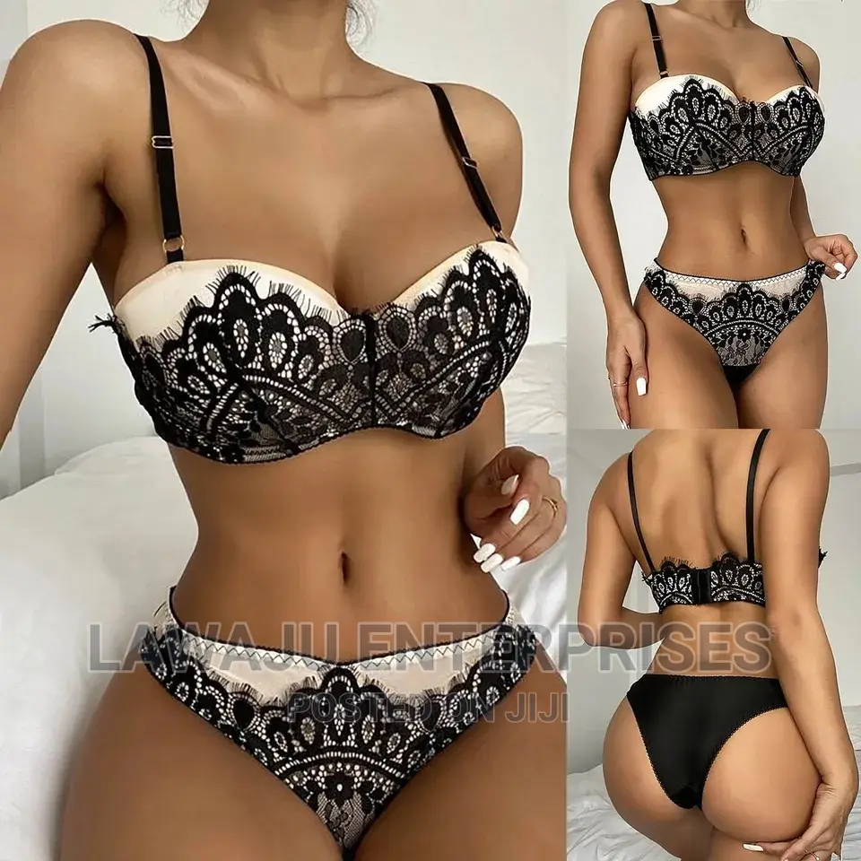 Embroidery Gauze Matching Bra and Panty