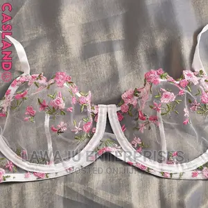 Embroidery Floral Bra Set