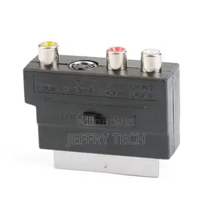 Scart Male to Female With Composite AV + S-Video Sockets(Bl