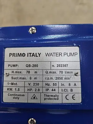 Primo Italy Water Pump 2hp