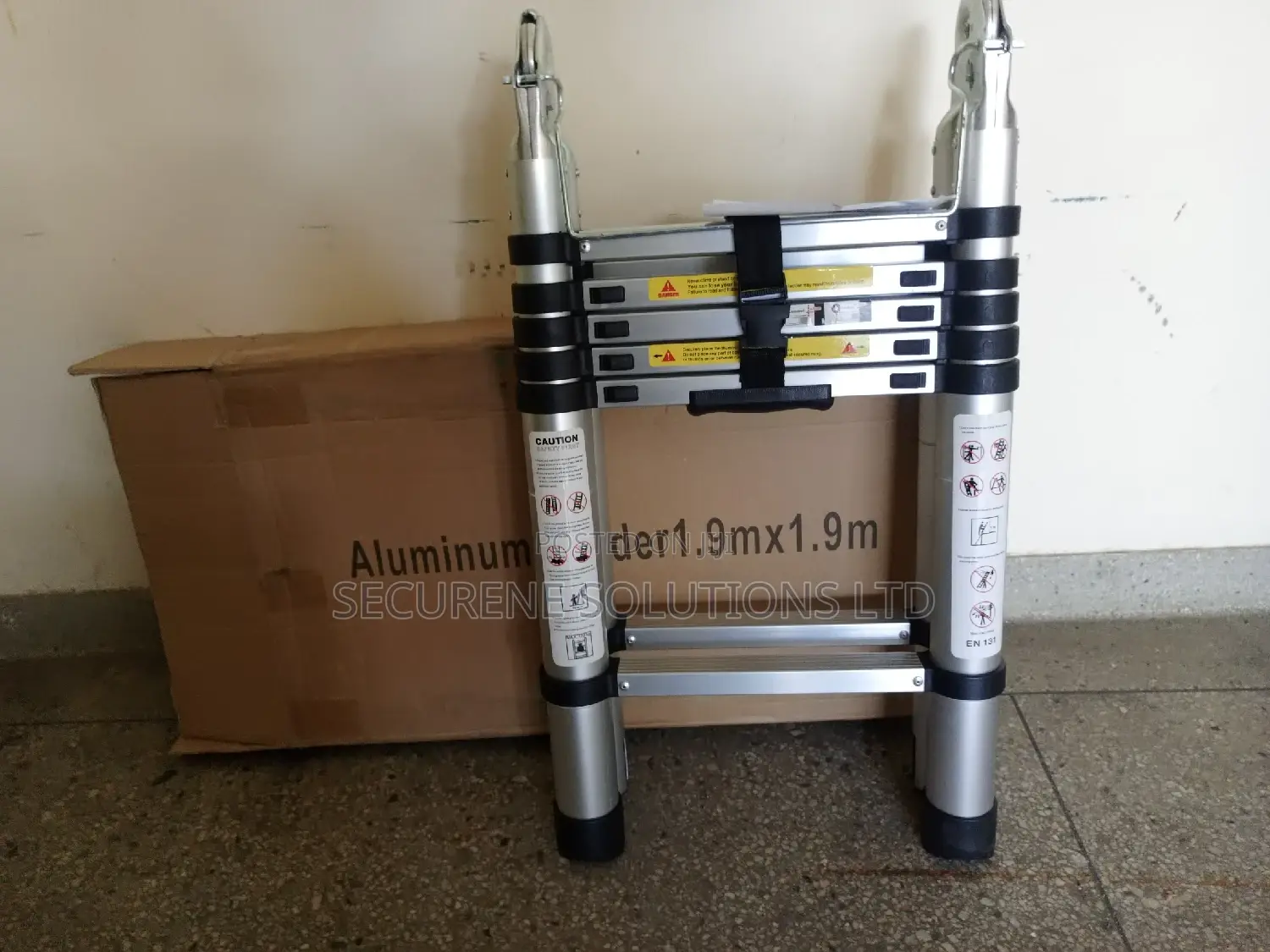 Aluminum Double Telescopic Ladder 3.8m Straight (1.9*1.9)M A