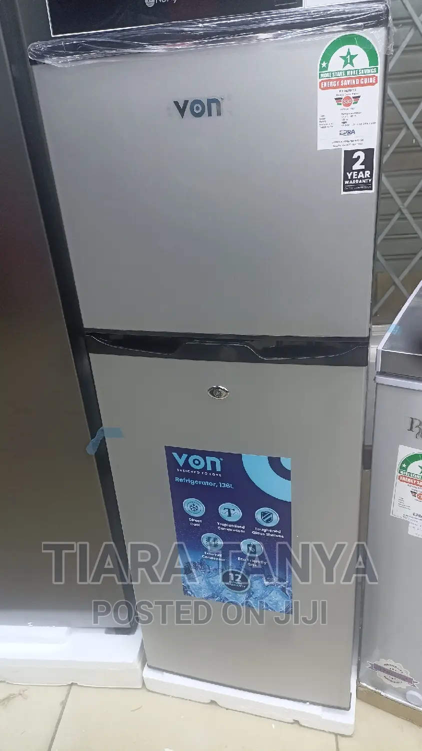 Von Vart-22dhs Double Door Fridge 134l - Silver
By Von