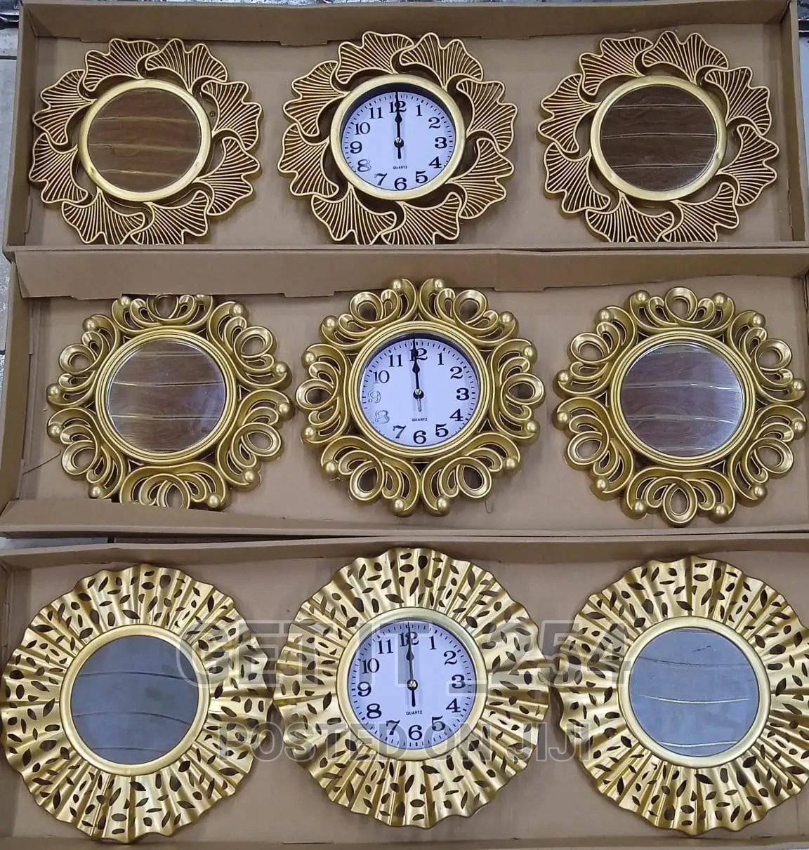 3 in 1 Decor Clock Mirror Combination Set*