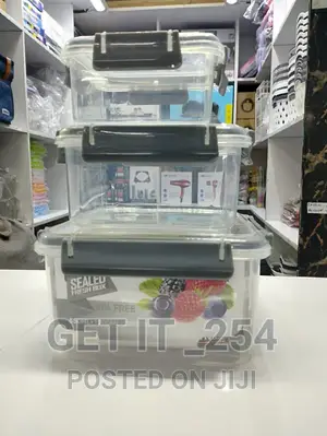 3pcs Refrigerator Storage Box With Airtight Seal Lids