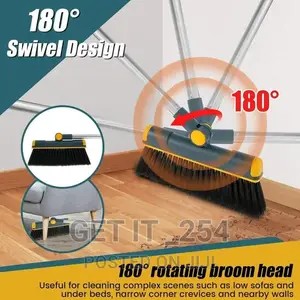 180° Rotating Long Broom Scoop Folding Dustbin Pan