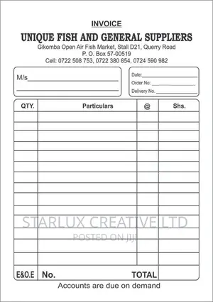 Receipt Books, Invoice, Delivery Notes