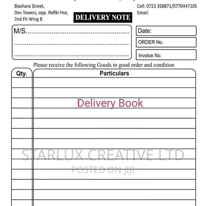 Receipt Books, Invoice, Delivery Notes