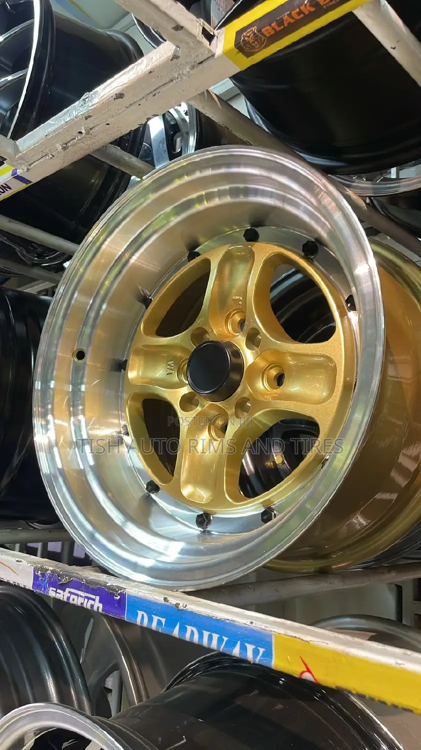 Gold Silver Offset Rims Size 15 Set