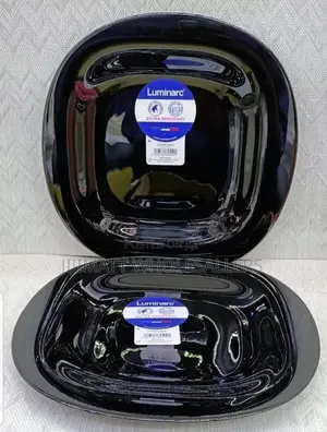 Set of 6 Luminarc Quadra Black Plates