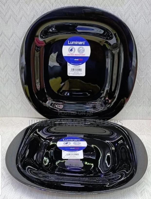 Set of 6 Luminarc Quadra Black Plates