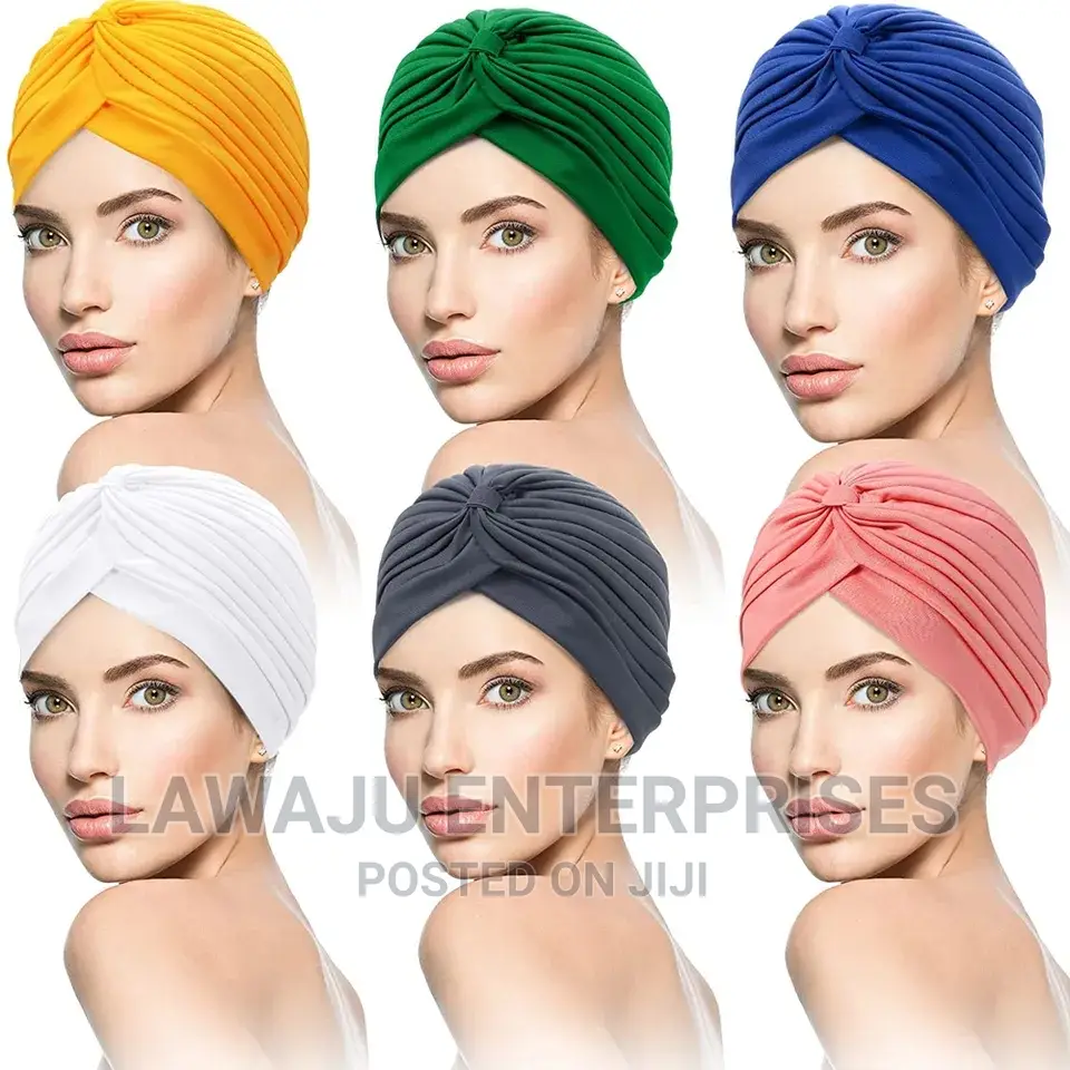 Pleated Headwrap Turban Bonnet