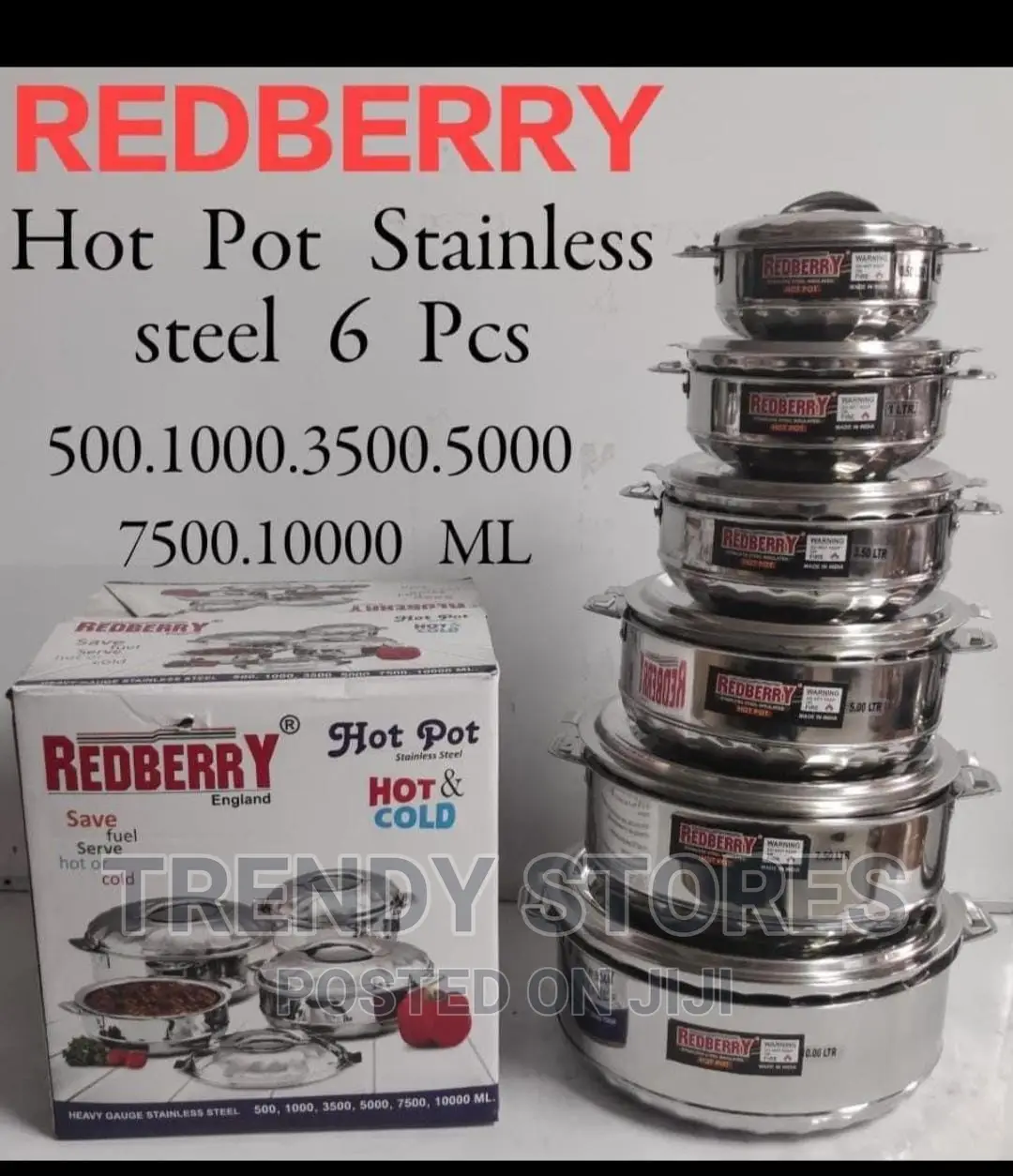 6 PCS Red Berry Hot Pot