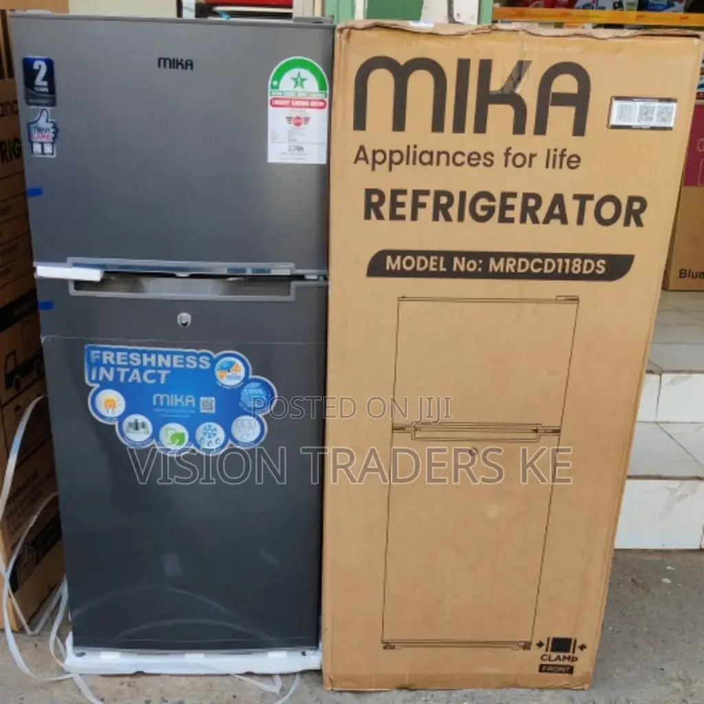 *Fridge* Mika 138l Double Door Fridge Refrigerator.