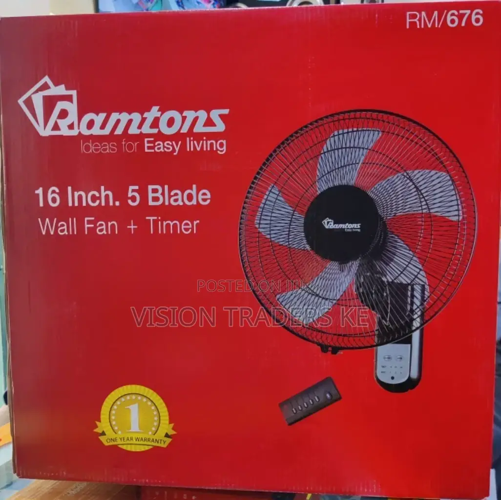 *Fan* Ramtons RM/676 16 Inches 5 Blades Wall Fan