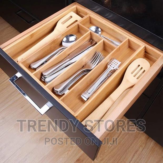 Multifunctional/Expandable Bamboo Drawer , Cutlery Organize - main view