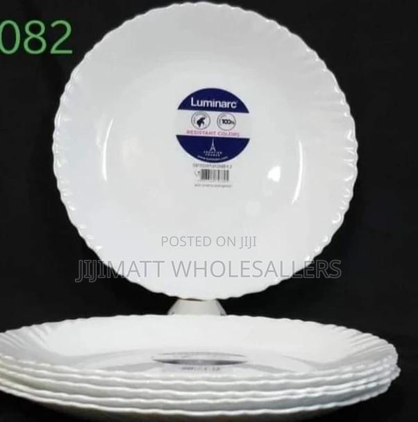 Set Of 6 Luminarc(Carine White) Quadra Plates