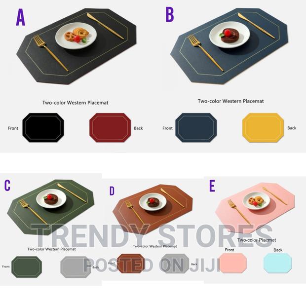 6pcs Double Sided PU Leather Antislip Tablemats - main view