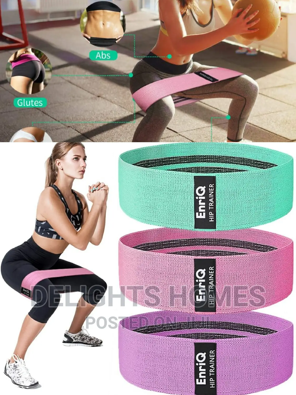 3 Resistance Bands for Legs and Butt.