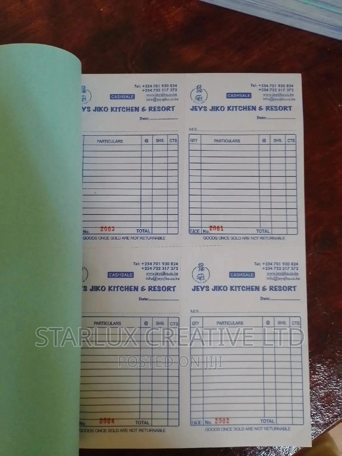Receipt Books, Invoice, Delivery Notes