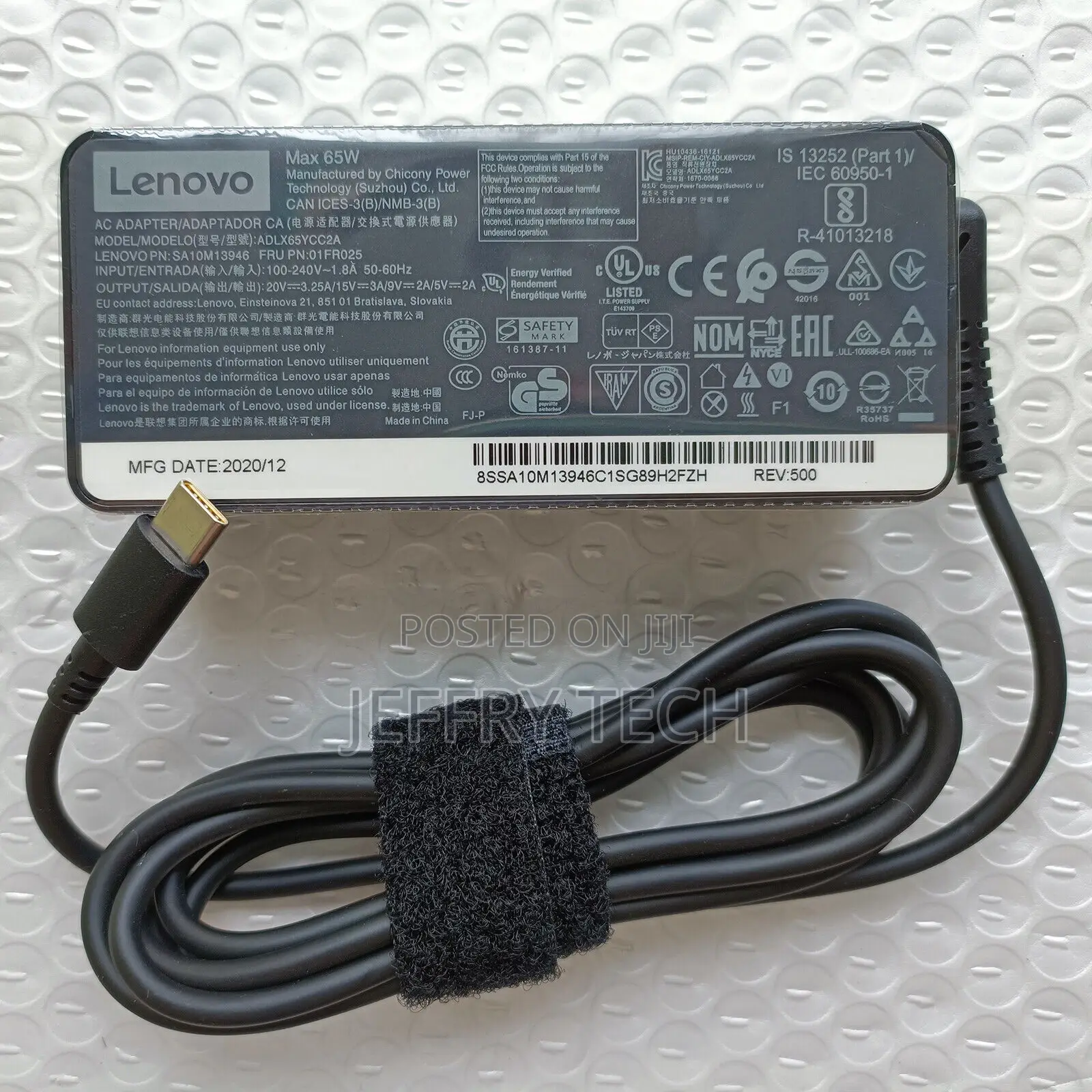 Lenovo 65W USB-C Charger Type-C Adapter for Thinkpad X1 Car