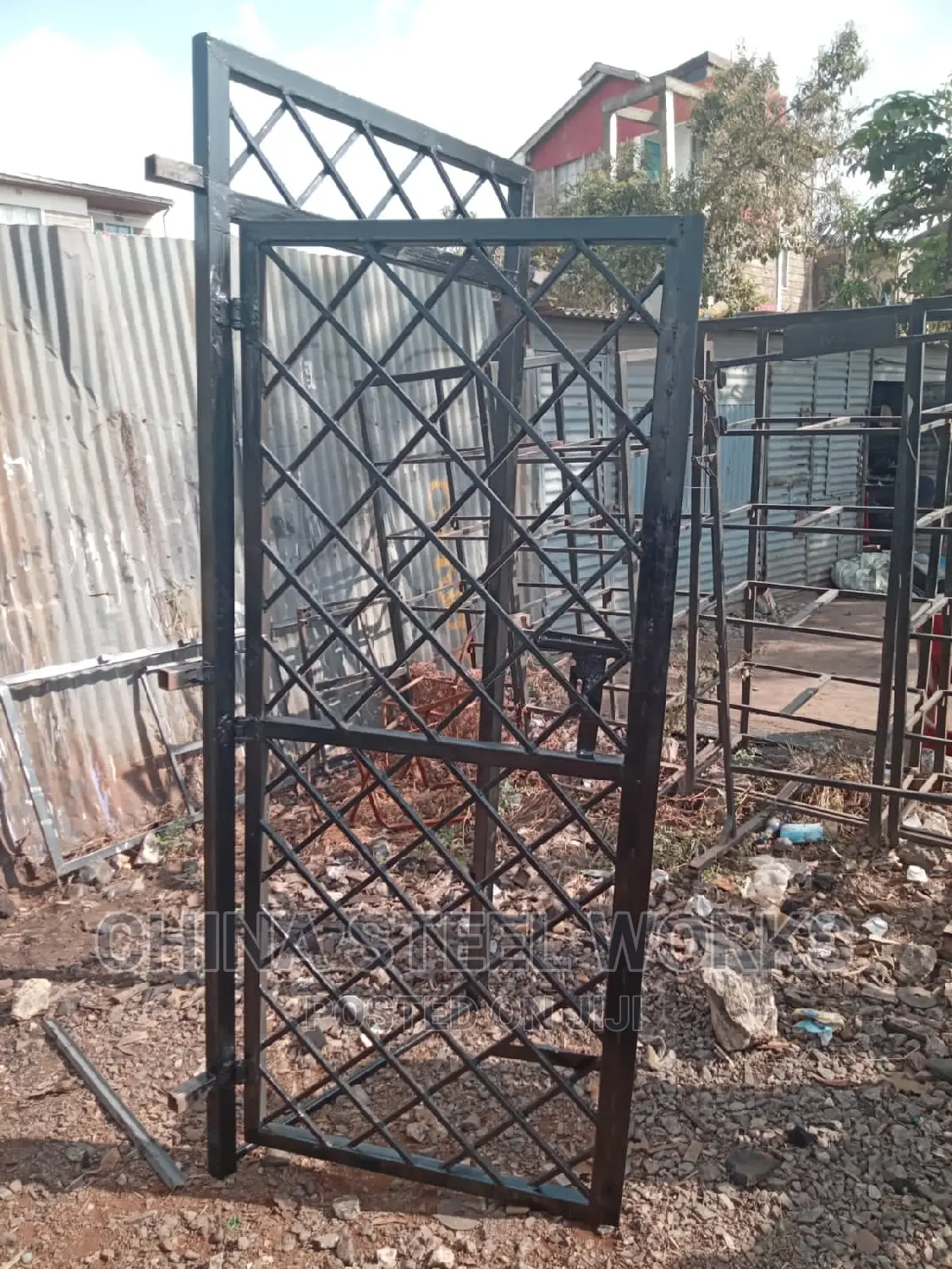 Grilled Metallic Door