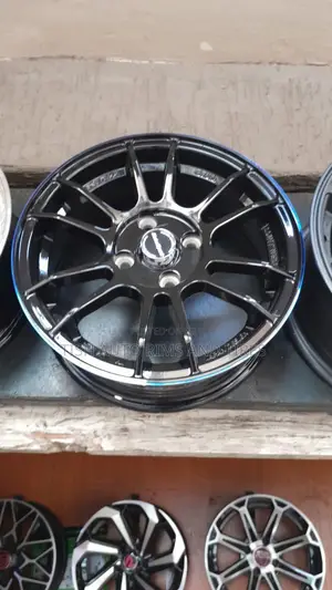 Black and Blue 14 Inch Toyota Rims