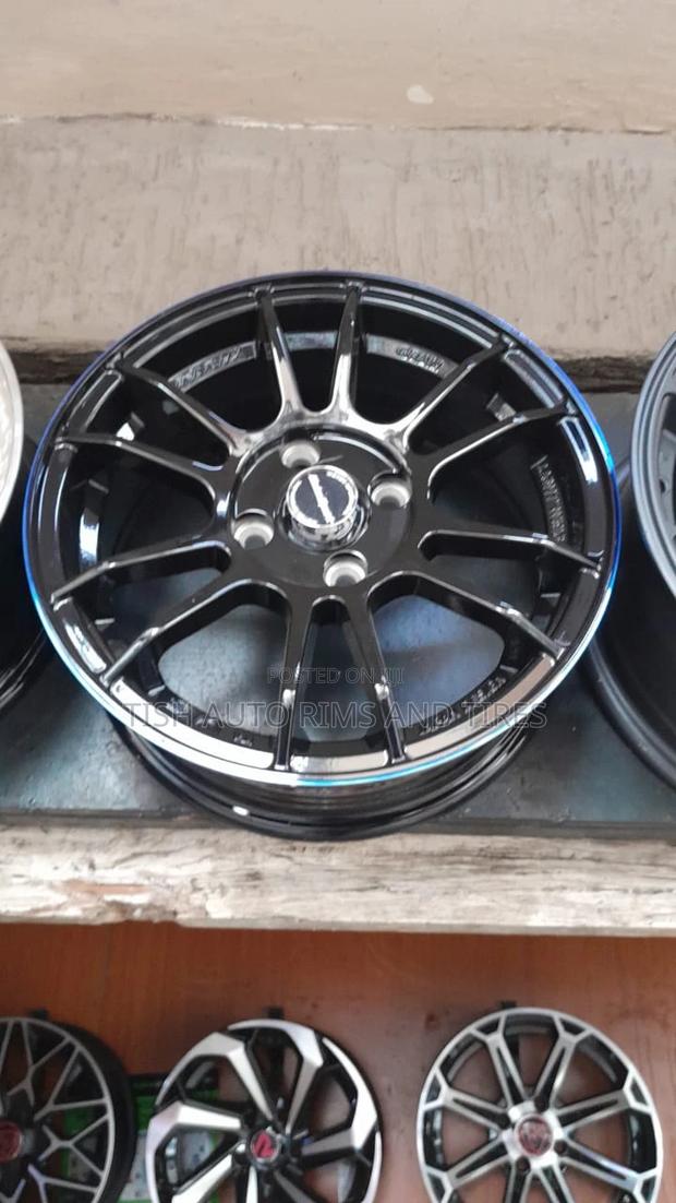Black and Blue 14 Inch Toyota Rims