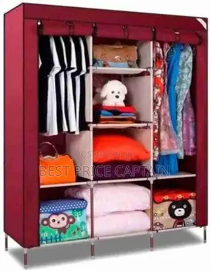 3-column Portable Metallic Wardrobe