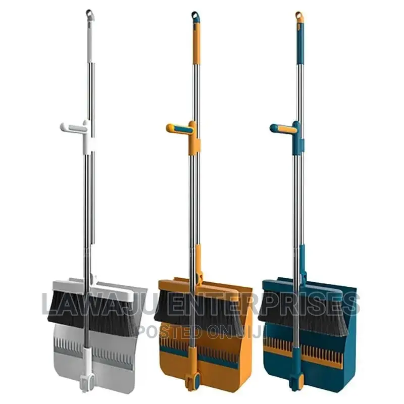 180° Rotating Long Broom Scoop Folding Dustpan Set