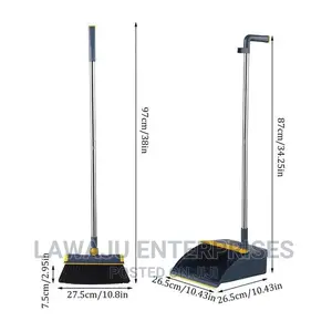 180° Rotating Long Broom Scoop Folding Dustpan Set
