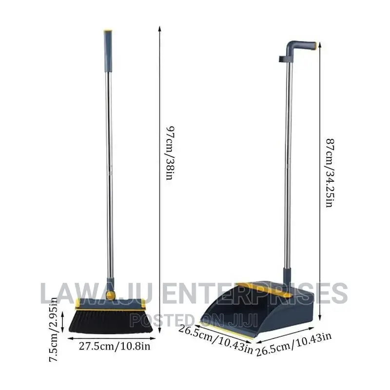 180° Rotating Long Broom Scoop Folding Dustpan Set