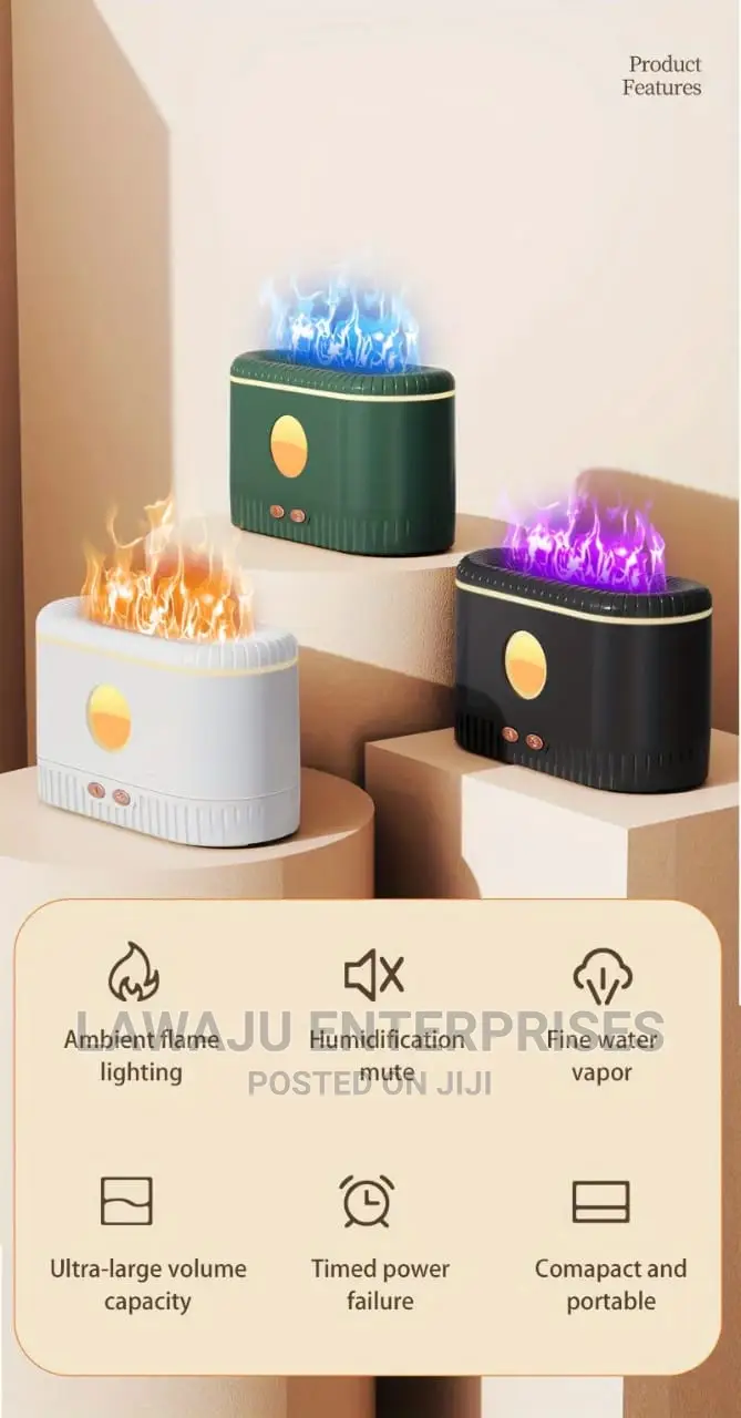 Ultrasonic Air Humidifier With Simulation Flame Lighting
