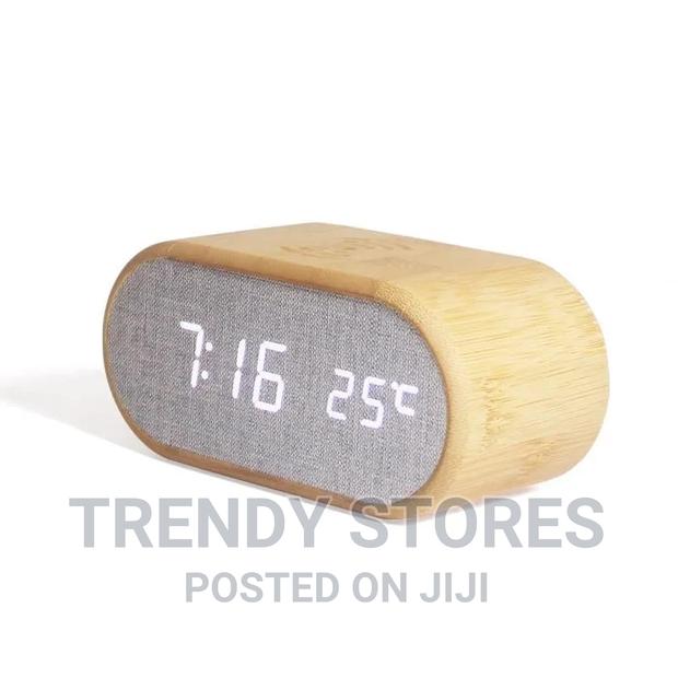 Wooden Digital Alarm Clock With Wireless Charging Display - thumbnail 3
