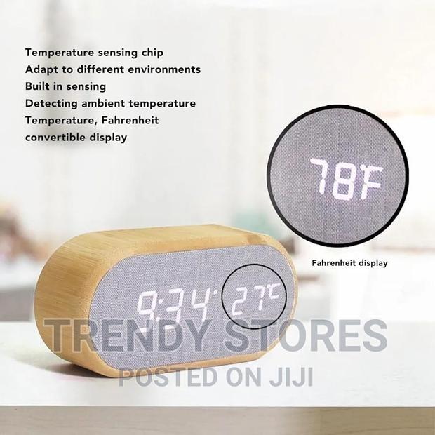 Wooden Digital Alarm Clock With Wireless Charging Display - thumbnail 6