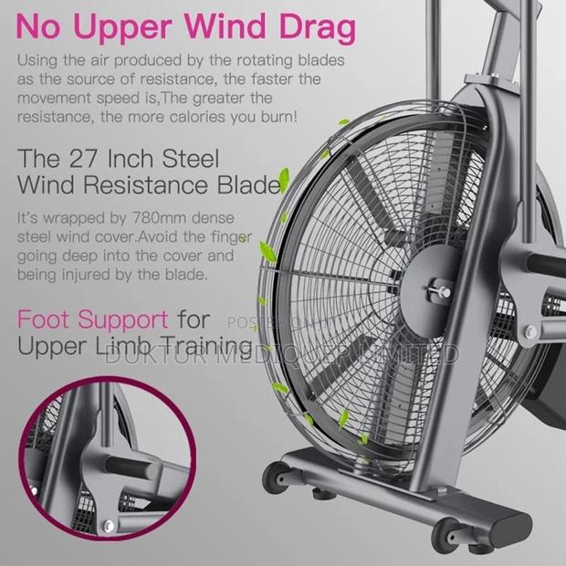 Commercial Air Resistance Bike Grey/Black, Belt Driven - thumbnail 4