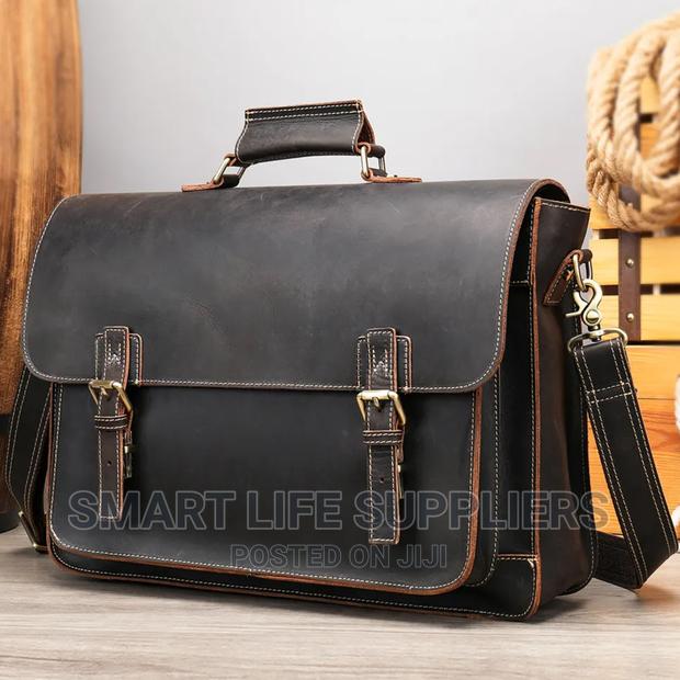 Natural Leather Business Office 17 Inch Laptop Briefcase