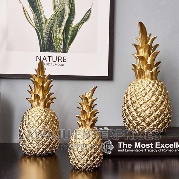 Decorative Golden Ceramic Pineapple