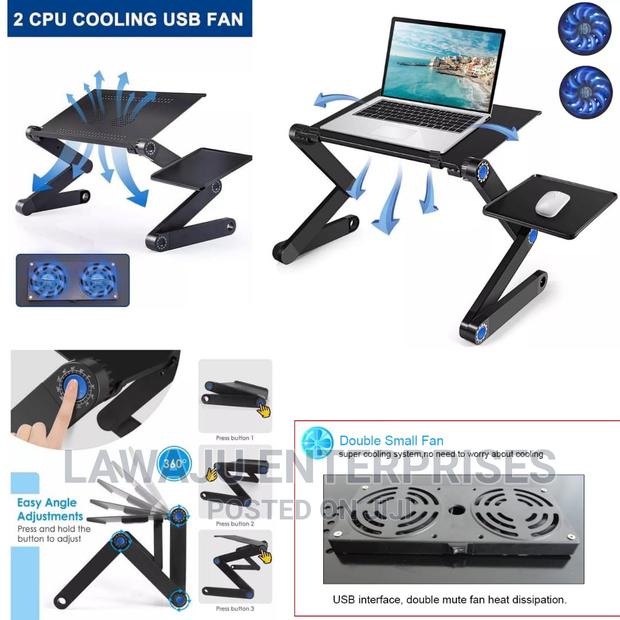 Double Fan Adjustable Laptop Stand With Mouse Pad - main view