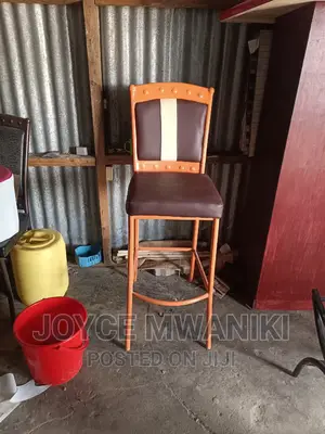 High Stool Chair, Powder Coated Orange Colour.