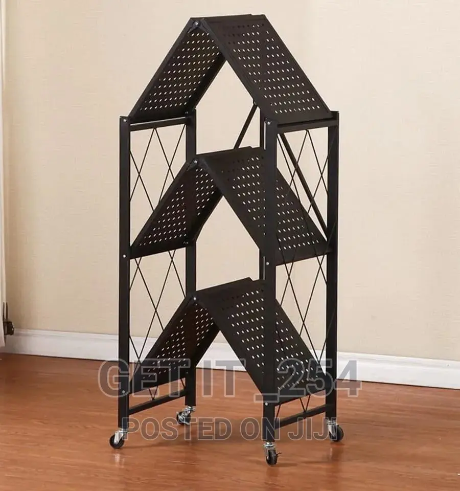 4 Layer Foldable Kitchen Rack Material Carbon Steel.