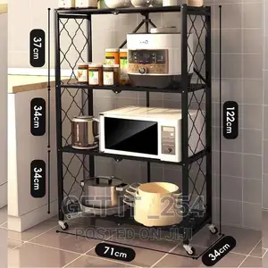 4 Layer Foldable Kitchen Rack Material Carbon Steel.