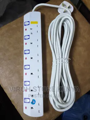 Socket Extension Cable 10 Metres 6 Ports Surge Protector