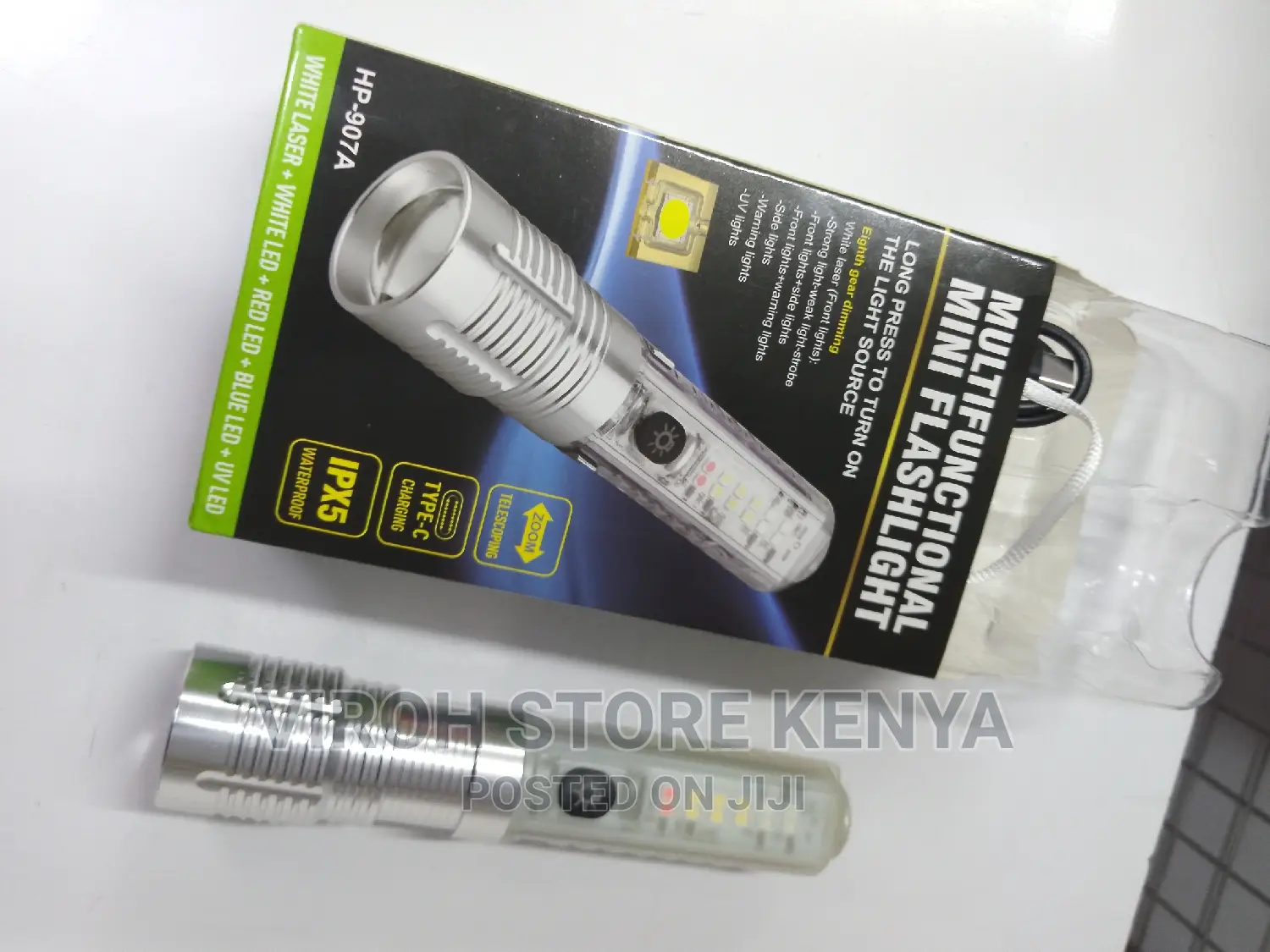 Multifunctional Mini Flashlight Pocket Torch Zooming Light