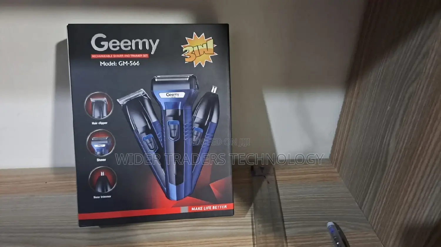 Geemy Rechargeable Hair Shaving Machine, Shaver- 3 In 1