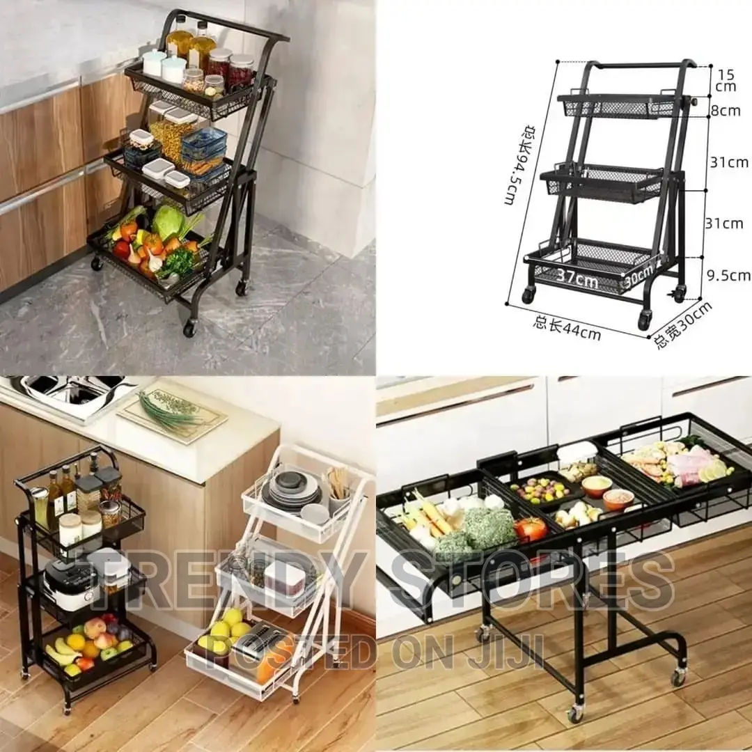 Three Layer Foldable Metallic Rack