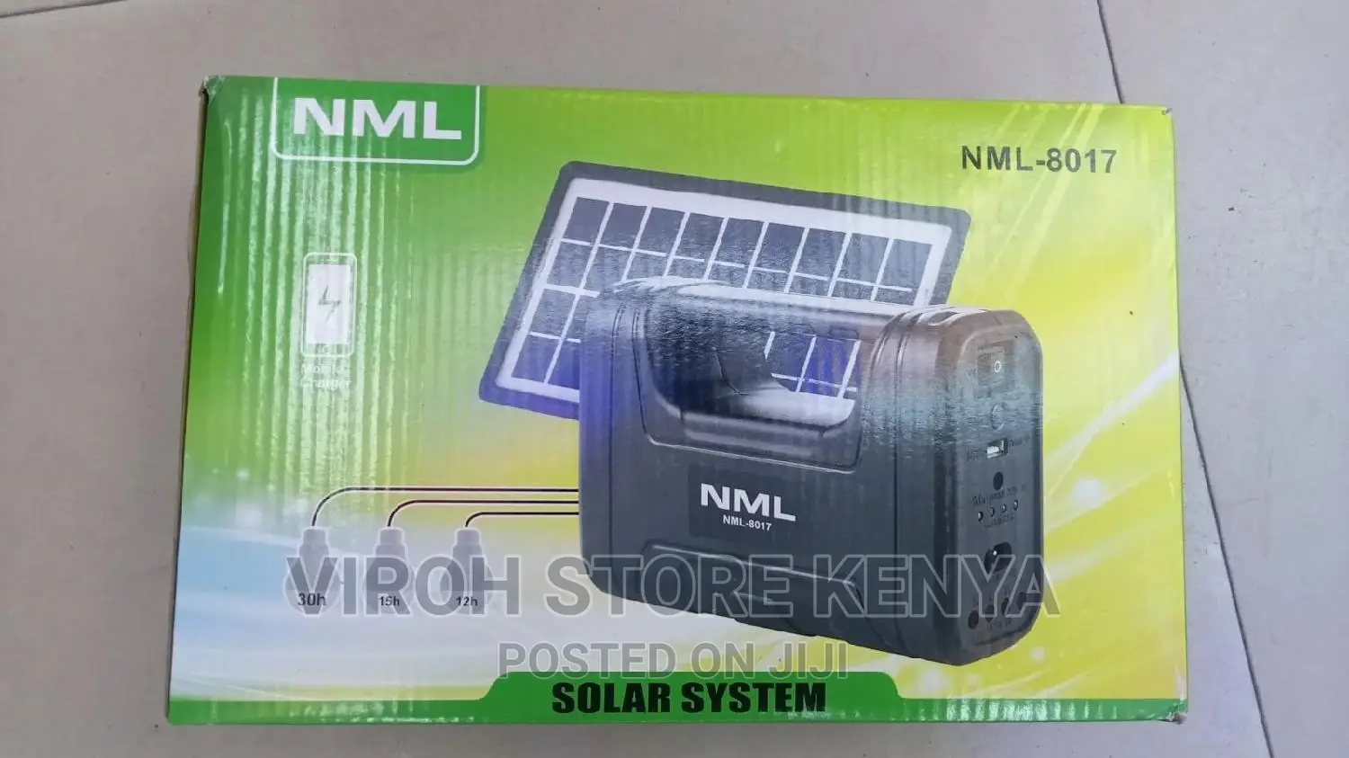 NML Solar System Battery and Solar and Three Bulbs