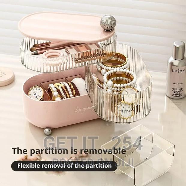Rotating Jewellery Storage Box Earing Ring Box Cosmetic - main view
