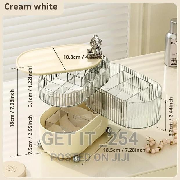 Rotating Jewellery Storage Box Earing Ring Box Cosmetic - thumbnail 2