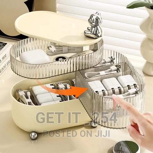 Rotating Jewellery Storage Box Earing Ring Box Cosmetic - thumbnail 3